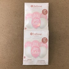 Amscan Blush Birthday 12" Round Helium Quality Latex Balloons 30 Pieces NWT