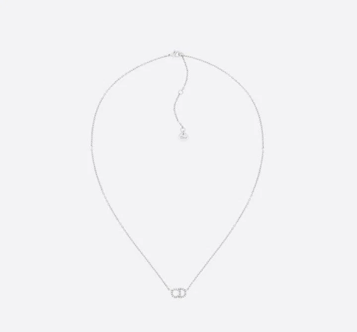 Christian Dior DIOR CD CLAIR D LUNE Necklace Metal Crystal Silver Boxed Ladies