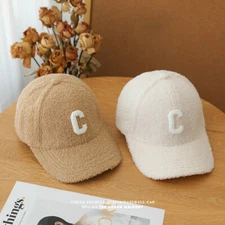 Fleece Baseball Cap Unisex Winter Warm Fluffy Thermal Cap Classic Peaked Hat