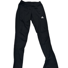 Adidas Climacool Womens 3 Stripe Pants Mid Rise Zip Pockets Black Size 2XS