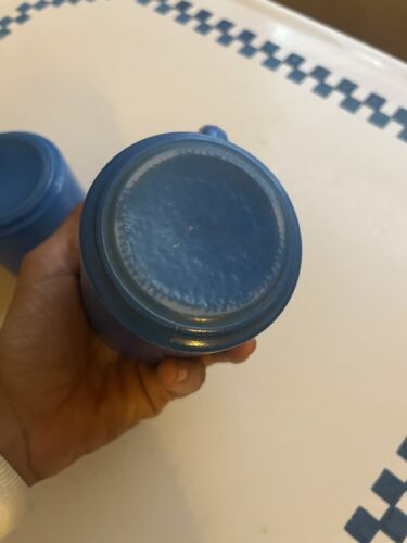 Set Of 2 Vintage 1970s Pyrex Milk Mugs Blue Coffee Cups Collector - Picture 2 of 6