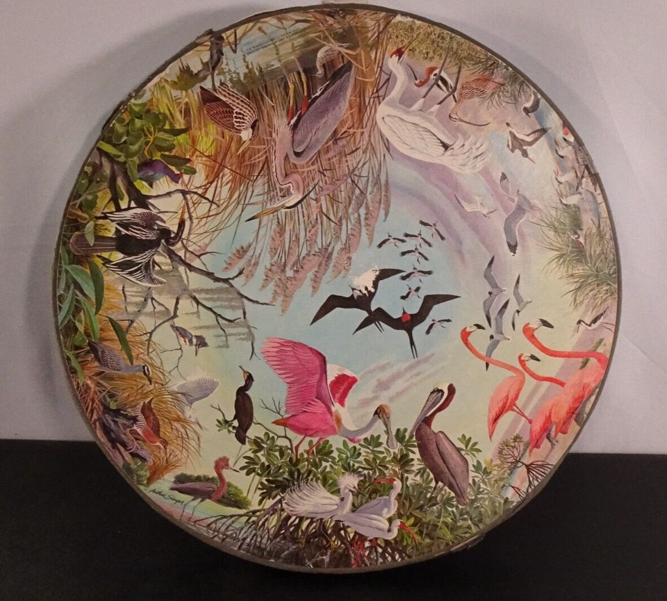 Vtg 1965 Springbok Circular Puzzle "Water Birds" by Arthur Singer / PZL C912 - Image 3 of 4