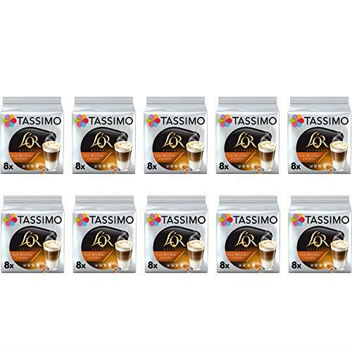 Tassimo Coffee Pods L'OR Latte Macchiato Caramel 10 Packs (Total 80 Drinks)