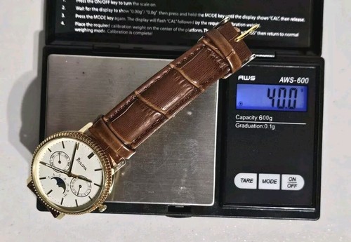 Rare Vintage 14K Yellow Gold Bulova Moonphase Day / Date Watch With Original Box - Picture 11 of 23