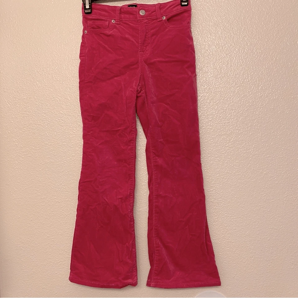 Pantalones de mezclilla elásticos acampanados de terciopelo de tiro alto Gap Kids Washwell años 70’s acampanados rosa - 8 Foto 2 de 4