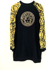 Versace Girls 14 Women's 4-6 Barocco Print Cotton Black Dress