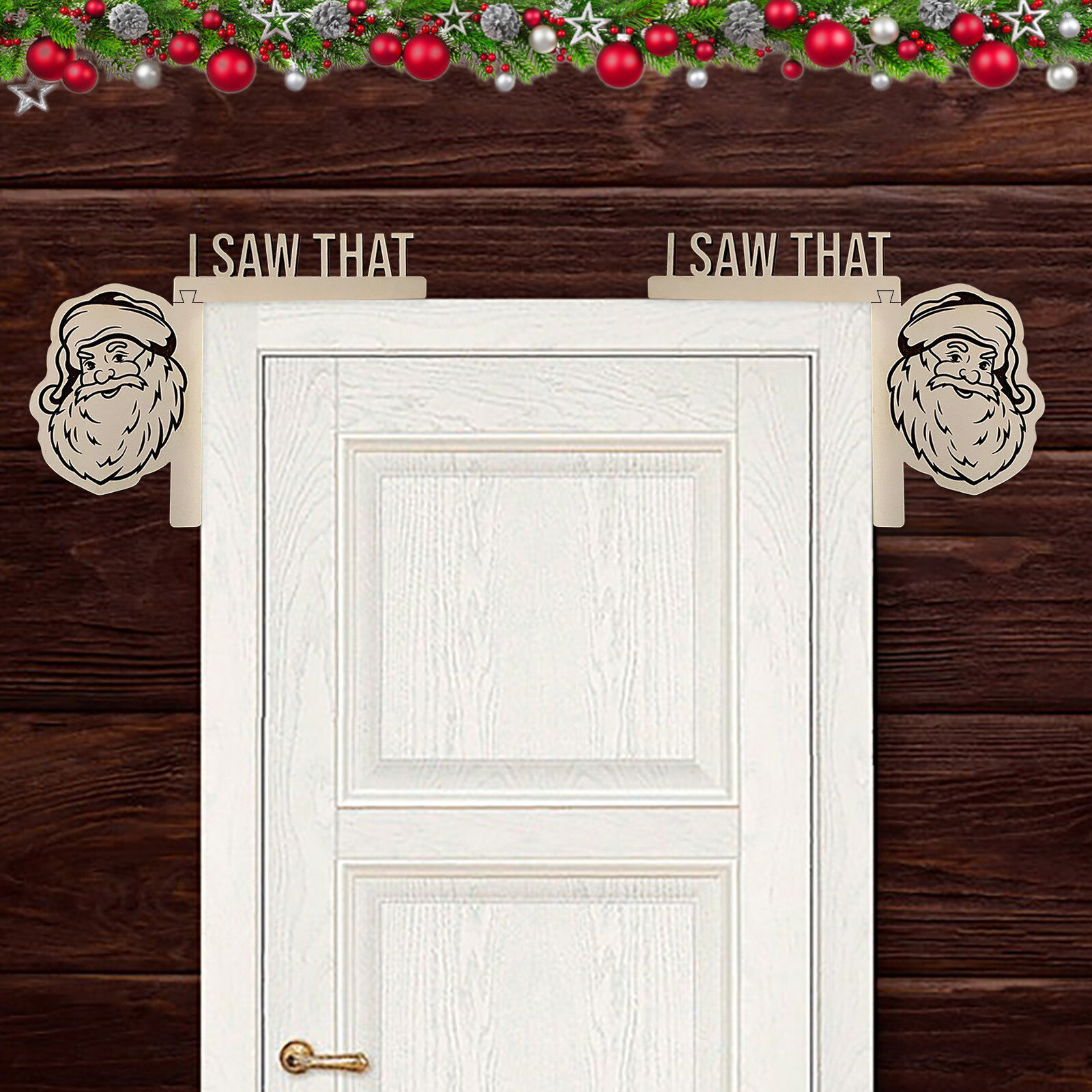 Christmas Door Frame Decor Door Corner Sign Ornament Art for Party Xmas