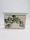Vintage Artisan Studio Pottery Hand Made Ceramic Napkin Holder Cranberry Holly