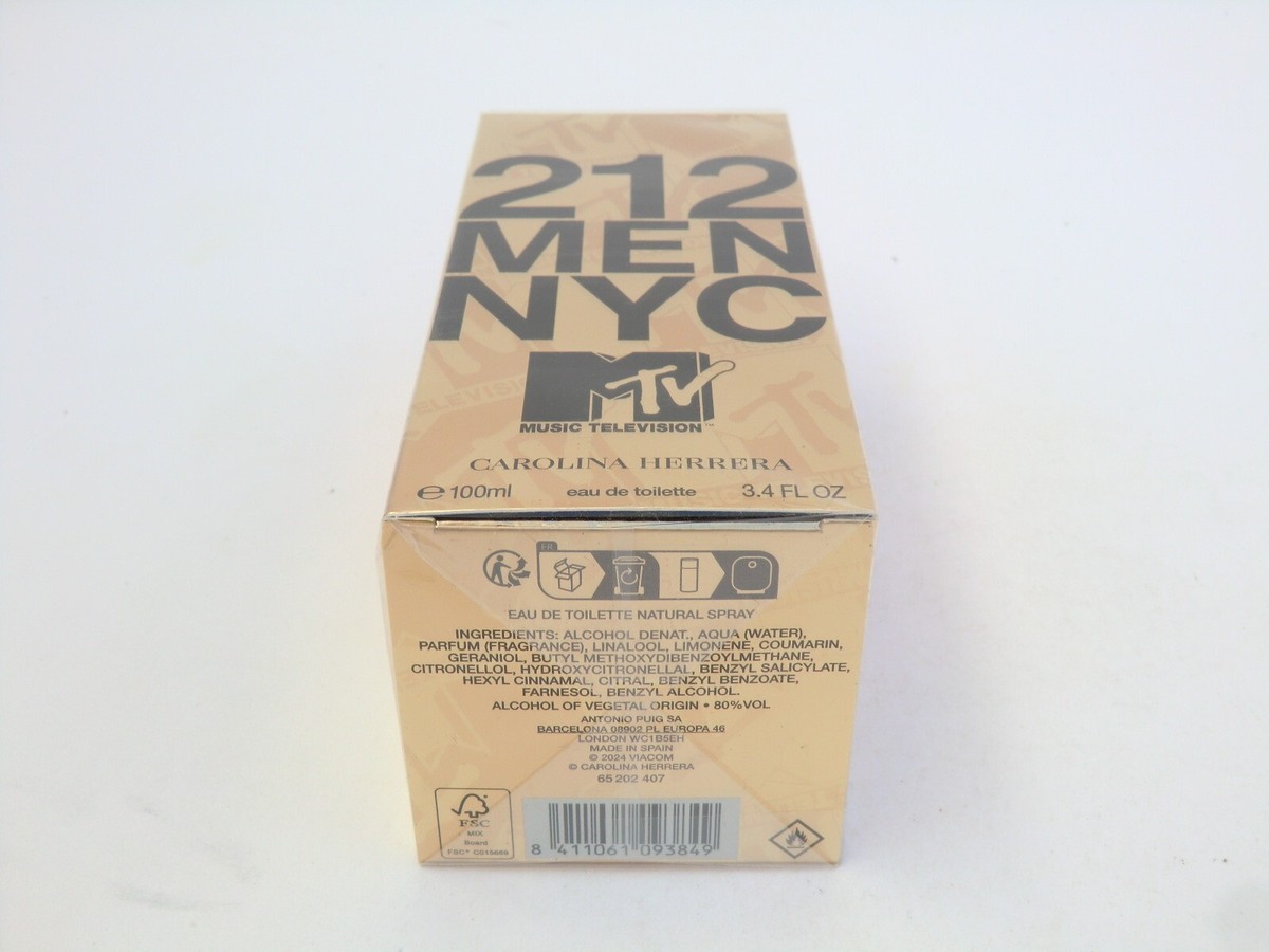 Carolina Herrera 212 MEN NYC MTV Edition EDT Nat Spray 100ml - 3.4