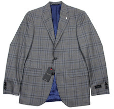 Ted Baker London Sport Coat 36 R Mens Slim Fit Jay Grey Blue Plaid Wool Blazer