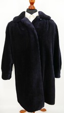 Peter Hahn Damen Herbst Winter Pelzmantel Gr.46 Alpaka Blau Schwarz abs. Top Zus