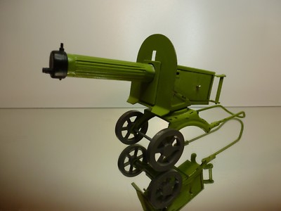 USSR CCCP TIN TOY MACHINE GUN MITRAILLEUR CANON - GREEN L24.0cm WIND-UP RARE 