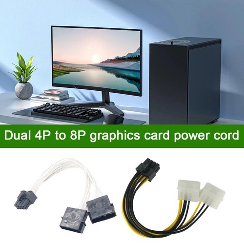 4Pin Dual Molex IDE to 8 Pin PCI-E Power Supply Cable Video Graphics Card CordUS - Picture 3 of 19