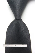 New Classic Solid Black JACQUARD WOVEN 100% Silk Men's Necktie Tie hei ge