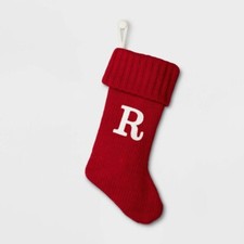 Wondershop Monogram Christmas Stocking Letter R Initial Red Knit Target NWT