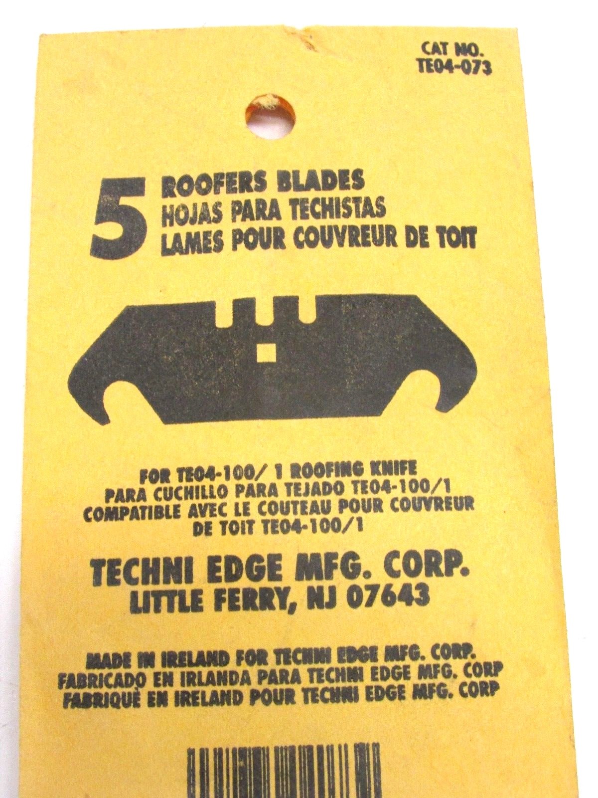 NEW! TECHNI-EDGE ROOFERS HOOK UTILITY KNIFE BLADES, BULK LOT of (25), TE04-073