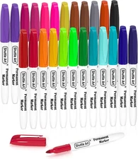 Shuttle Art Permanent Markers, 24 Colors Fine Point Assorted Colors Permanent Ma