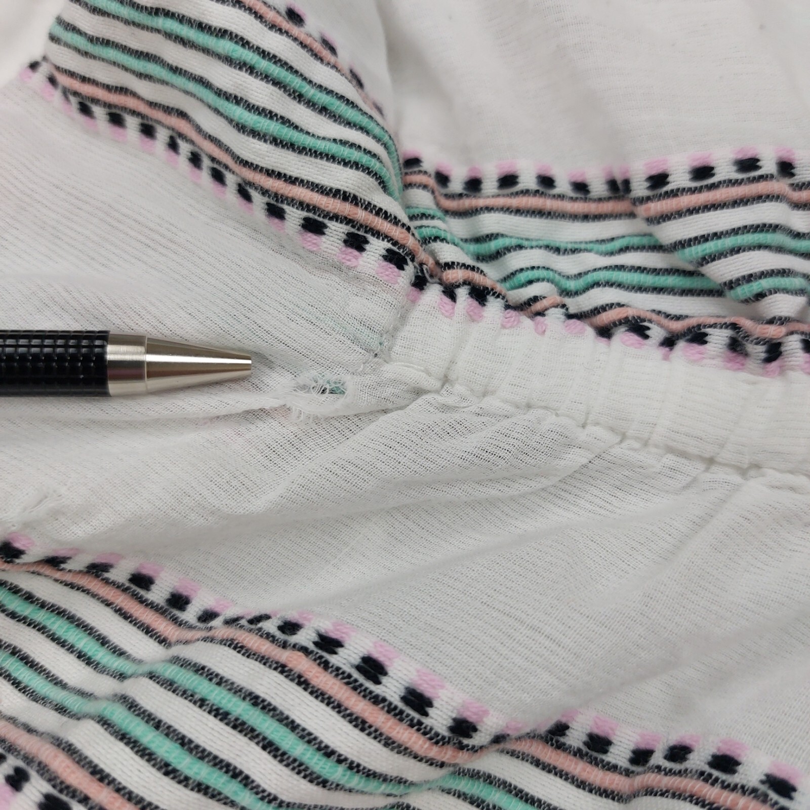 OLD NAVY WOMEN'S WHITE STRIPED PONCHO KAFTAN SWIM COVERUP 100percent COTTON SIZE XS image 4