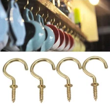 50-x-Brass-Cup-Hooks-Screws-Plant-Coat-Hanger-Key-Jewelry-Display-Holder-3-Size
