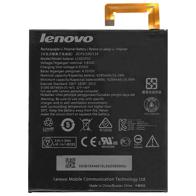 Batteria Al Litio Polimeri L13D1P31 3,8V 3550mAh Per Tablet Lenovo - 2