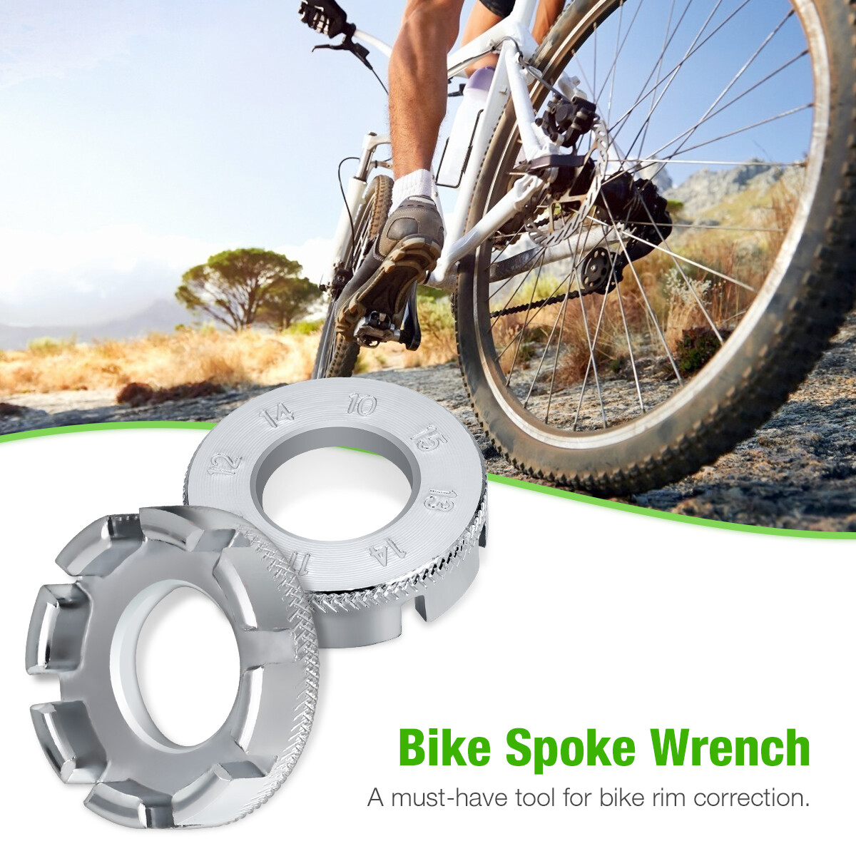 2x Bicycle Spoke Wrench Hard Steel 8Way Bike Rim Truing Tool Adjust