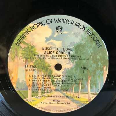Original Alice Cooper Muscle of Love LP Album 1973 Warner
