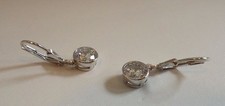 925 STERLING SILVER DANGLING HOOK STUD EARRINGS W/ 3 CT LAB CREATED DIAMONDS