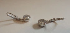 925 STERLING SILVER DANGLING HOOK STUD EARRINGS W/ 3 CT LAB CREATED DIAMONDS