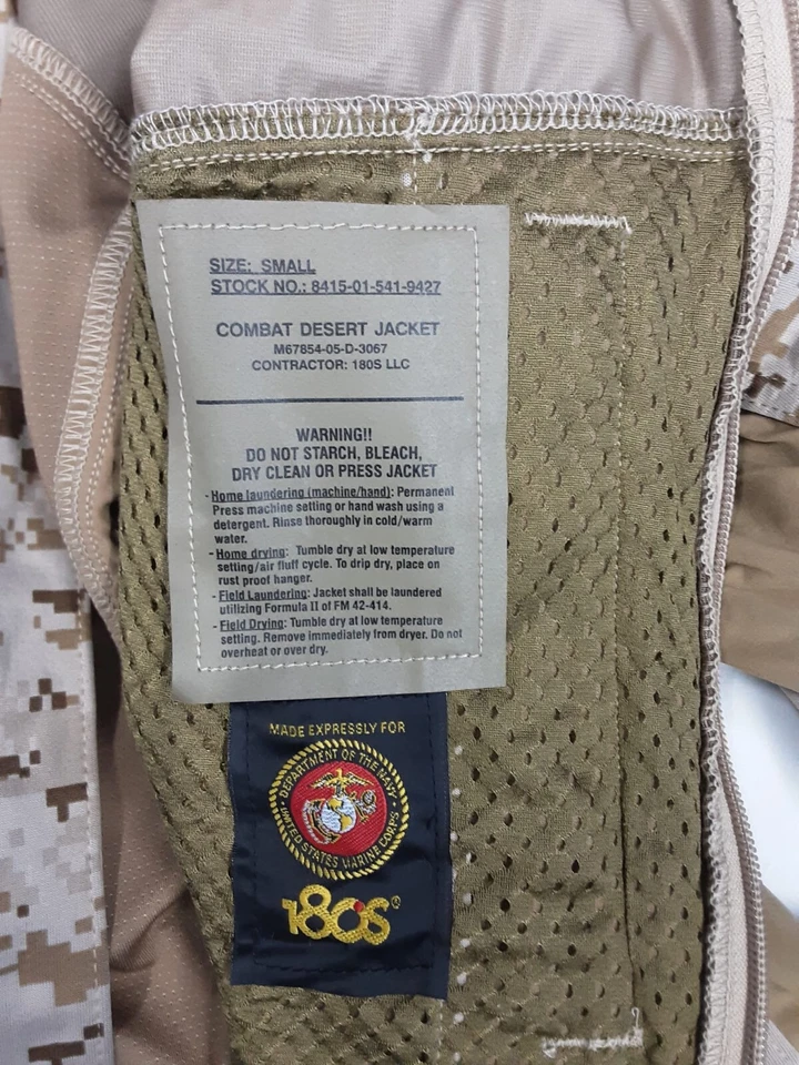 G1N with tags USMC Marine Corps Combat Desert CDJ Jacket  180s Marpat Desert  2X - Image 2 of 4