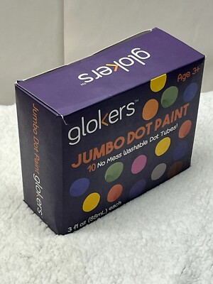 Glokers Jumbo Washable Dot Paint for Kids 10 No Mess Washable Dot Tubes - NEW