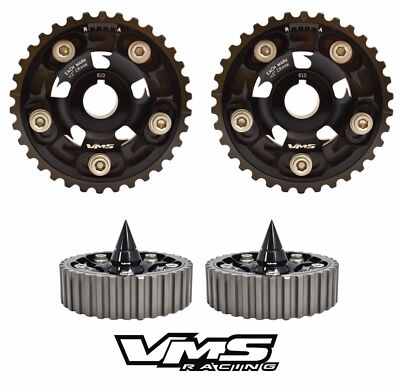 VMS RACING CAM GEARS + BOLTS SPIKES BLACK FOR HONDA ACURA B18A B18B B20B B20Z