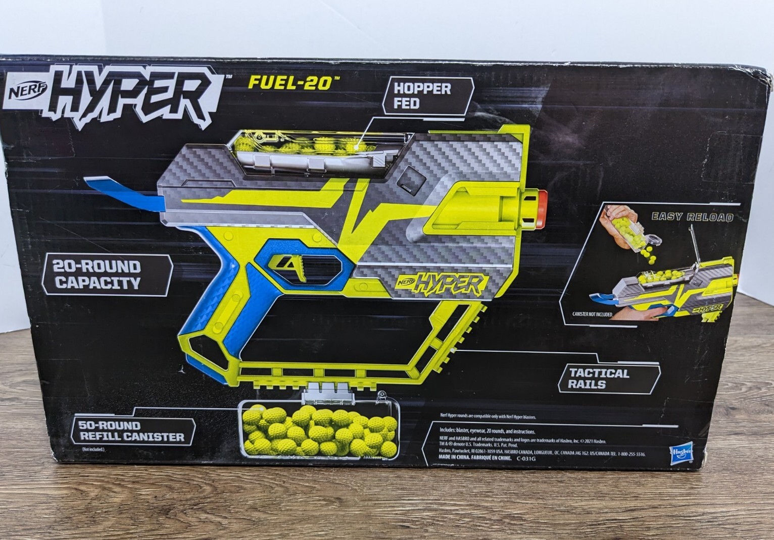 Nerf Hyper Fuel20 Blaster Ages 14 and up 20 Round Capacity Hopper Fed