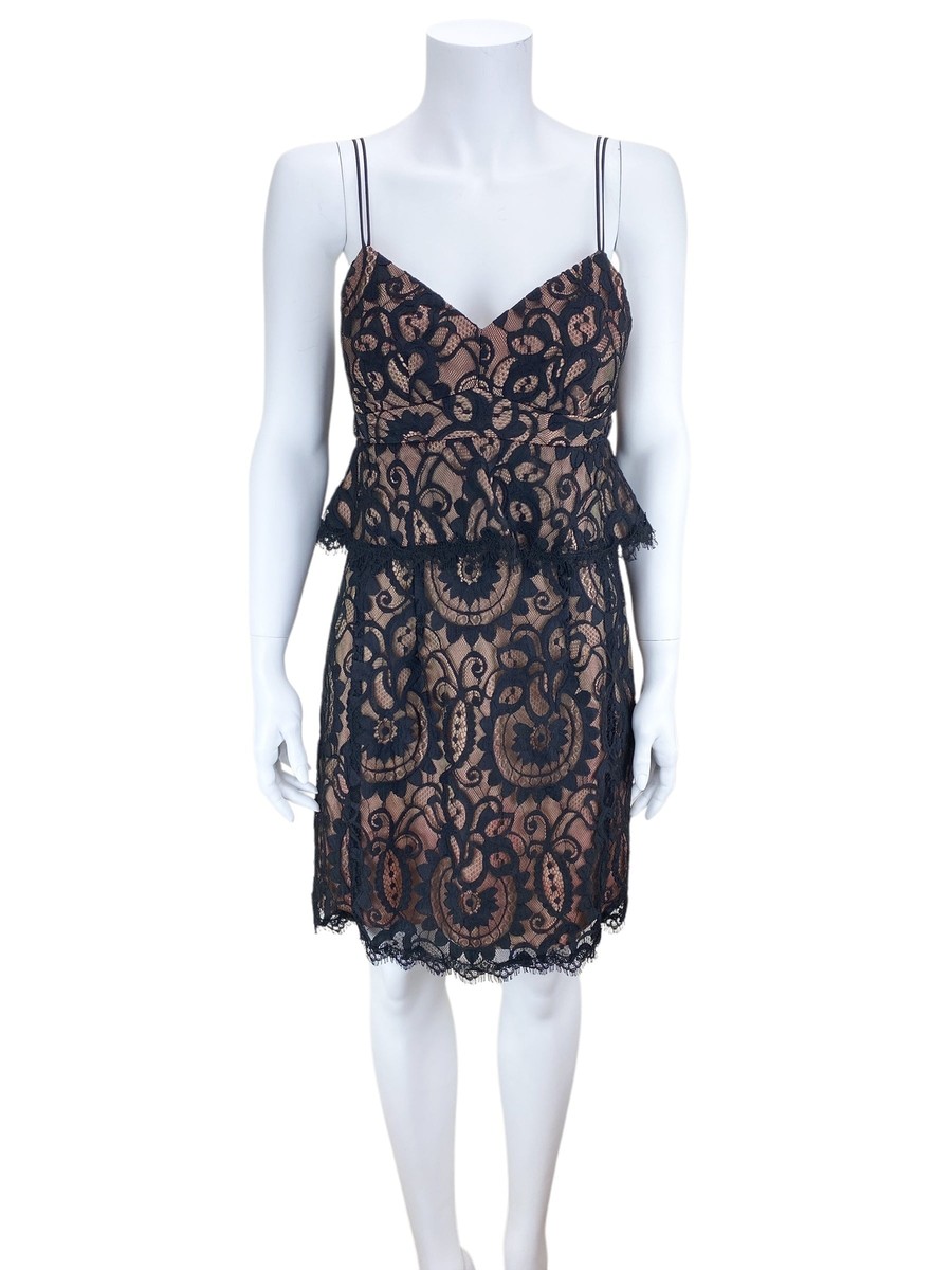 strapless open back dress Lace Peplum Mini Dress