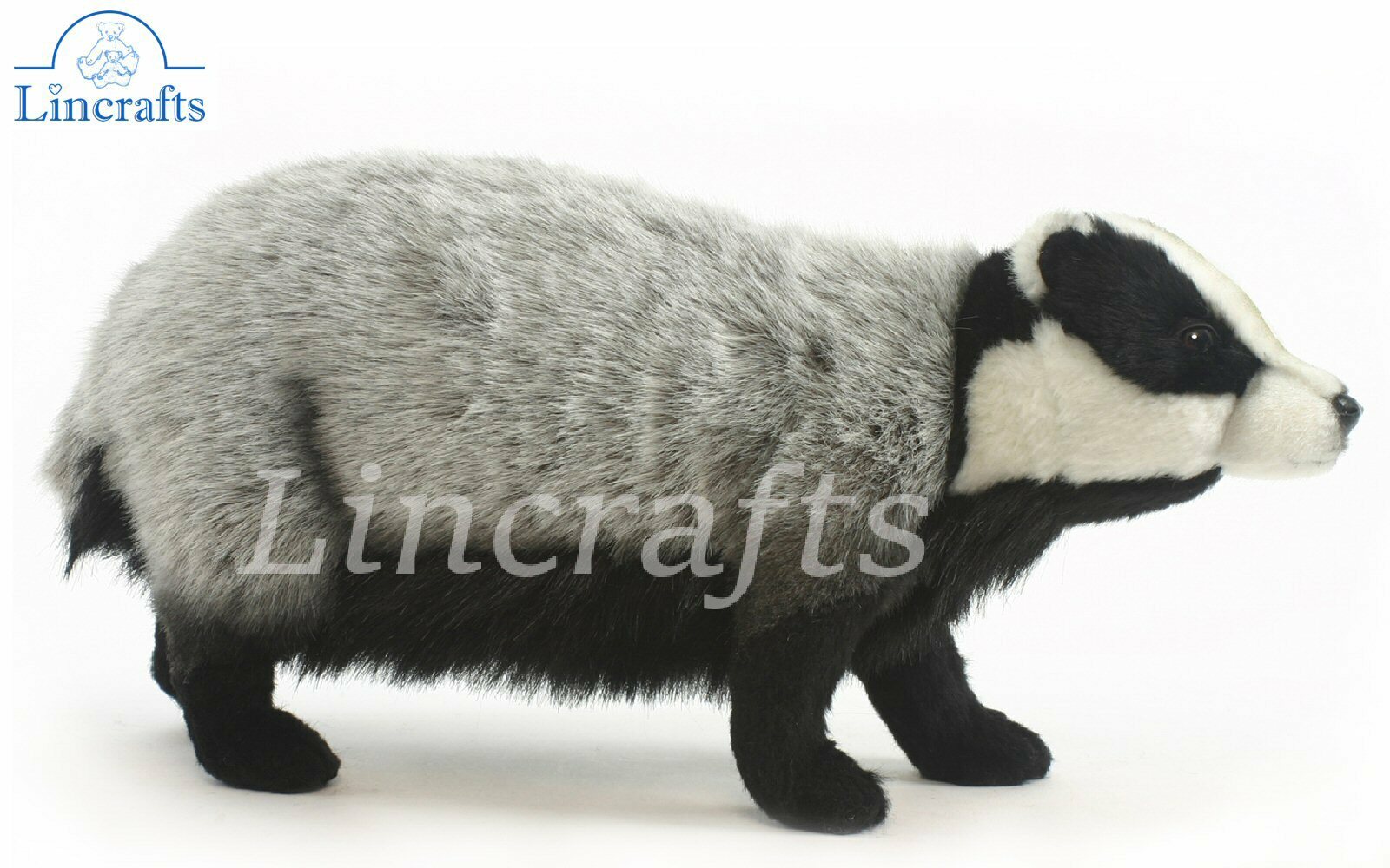 Badger Standing Plush Soft Toy by Hansa  5574   Brand New Lincrafts UK Est 1993