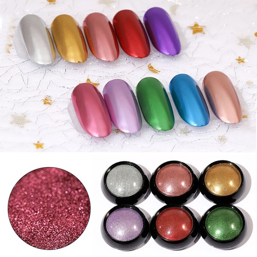 Metal Effect Manicure Art Decor Nail Art Glitter Powder Holographic Colorful - Bild 3 von 22