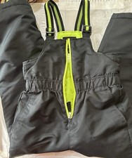 UNISEX Swiss Te Youth Snow Bibs - Black Size M 8 Youth Ski Winter Overalls