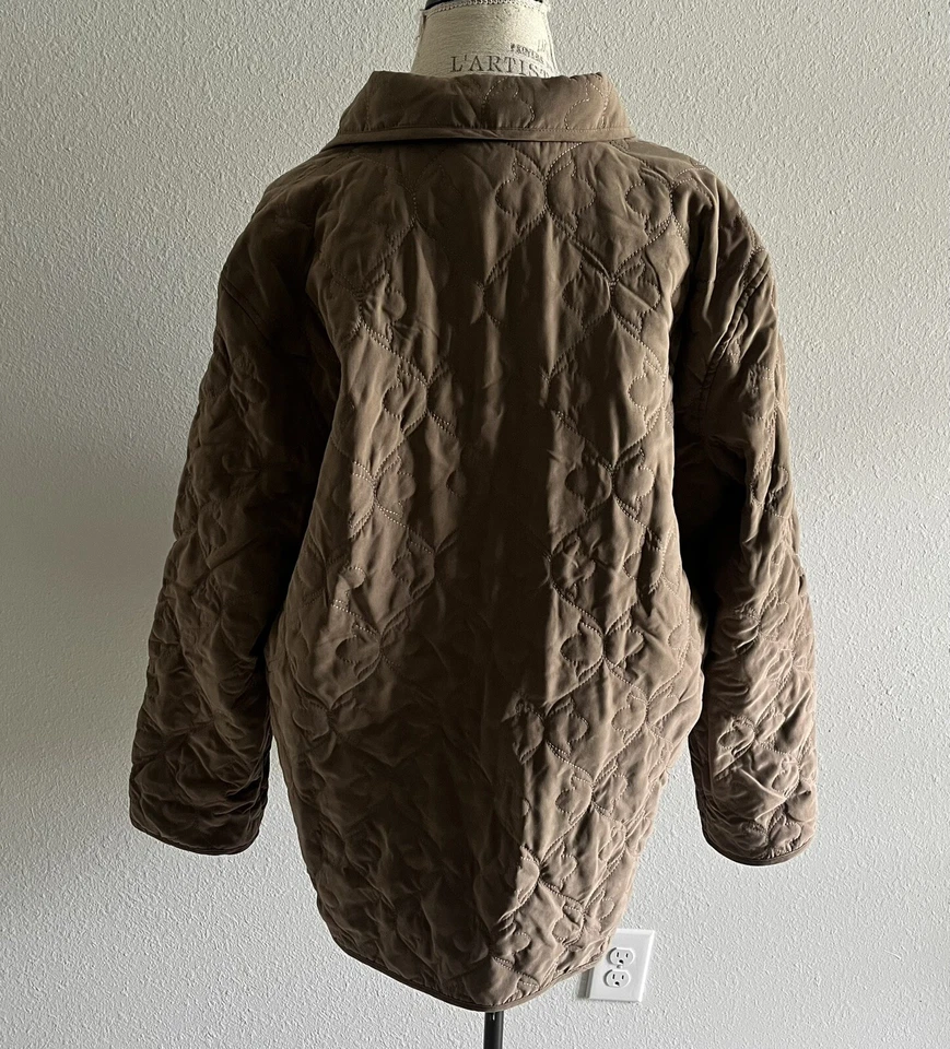 Alfred Dunner Mujer’s Gabardina Marrón Pana Acolchada Chaqueta Talla 18 Foto 2 de 4