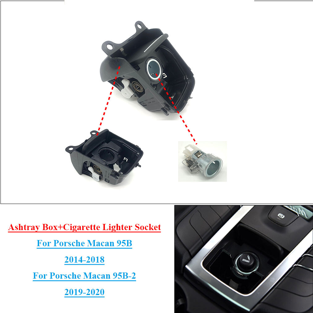 Fits Porsche Macan 95B/95B-2 14-20 Center Ashtray Box+Cigarette Lighter  Socket