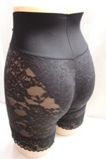 Sexy Maidenform Black Lace Shorty Tummy Control Butt Lifter PolySpandex Shaper M