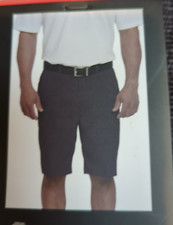 Pebble Beach Mens Dry Luxe Performance Flat Front Golf Shorts, Black , Size 34