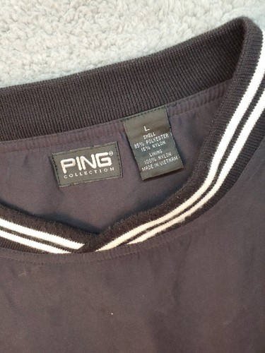 Ping Collection Golf Jacket Men Large Brown Polyester Long Sleeve Crew Neck Logo - Picture 7 of 15