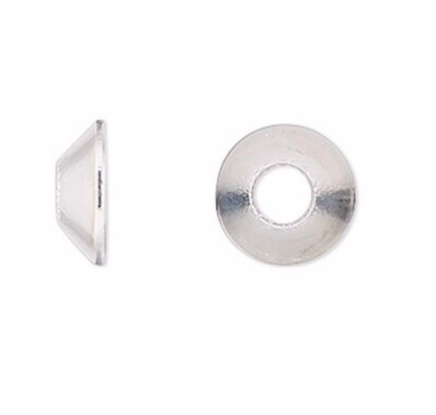 Bead Cap, 300 Silver Plated Steel 5x2mm Smooth Cone to Fit 6-8mm Beads *