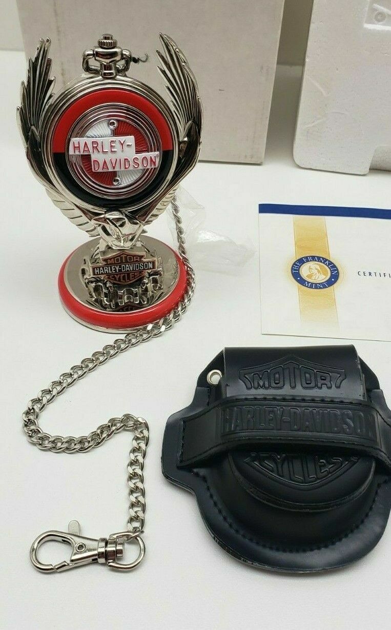 Rare Harley Davidson Sportster Pocket Watch by Franklin Mint New in opened box 