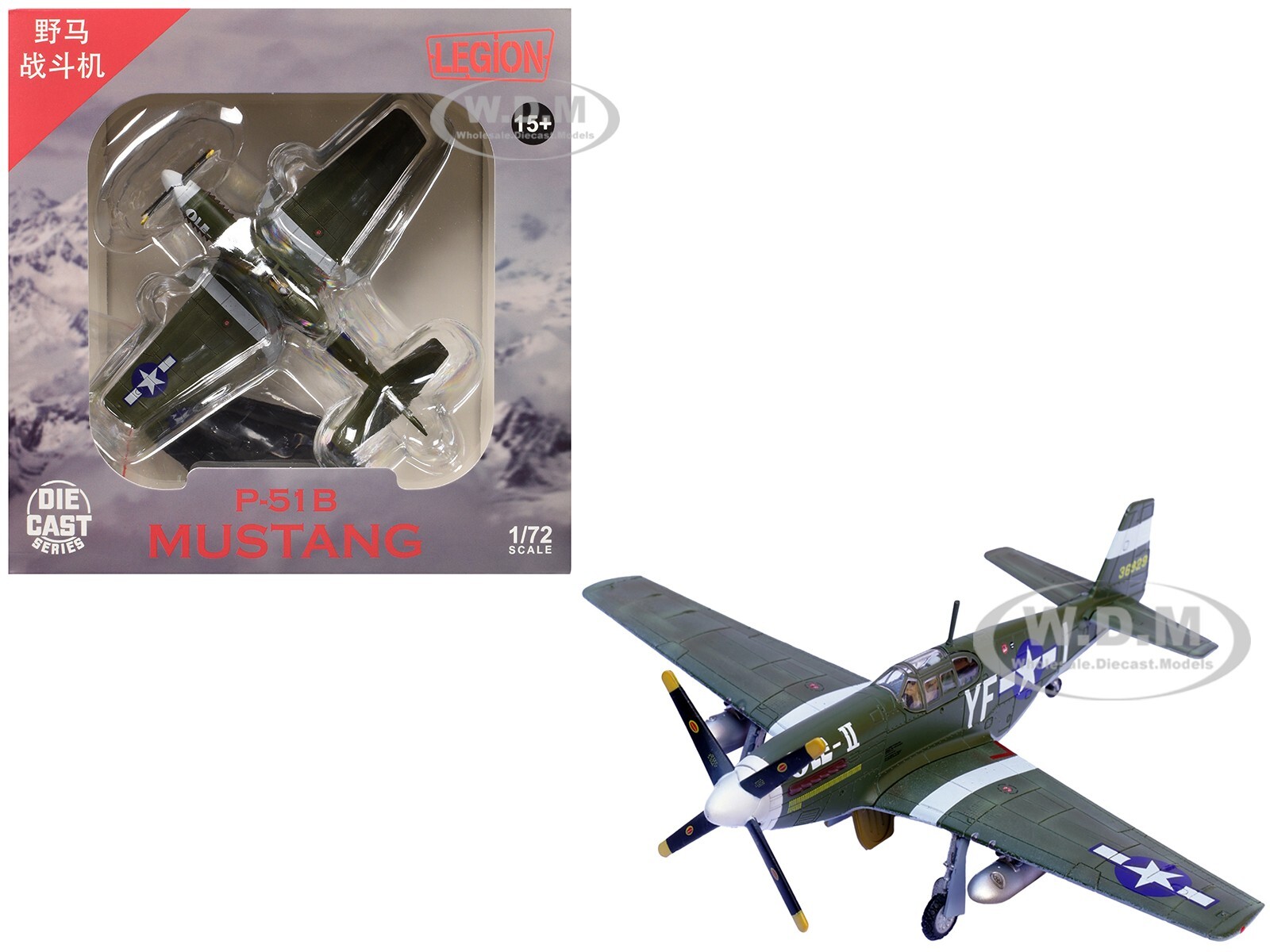 СЕВЕРОАМЕРИКАНСКИЙ САМОЛЕТ P-51B MUSTANG OLE-II ВВС США 1/72 ПРОИЗВОДСТВА LEGION ВЕСОМ 14606 ФУНТОВ