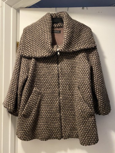 Zara Basic Chaqueta para mujer marrón pequeña Cremallera Completa | eBay
