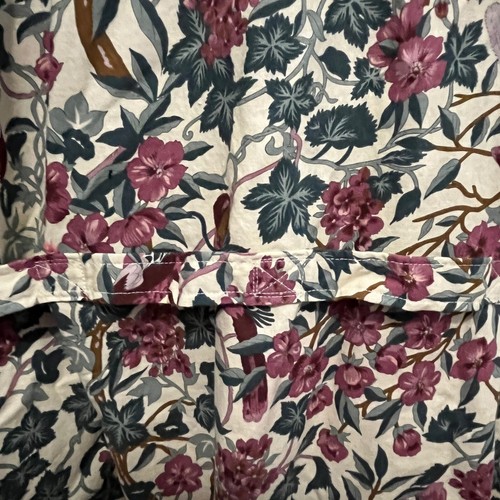 Poncho Top Apron Handmade Women XL 1X 2X Birds Floral Vintage Attached Tie Belt - Picture 7 of 9