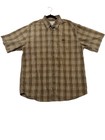 Carhartt Men XL (TALL) Short Sleeve Button Down Green/Brown Plaid
