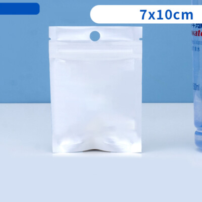 7x10cm White Strong Grip Seal Plastic Resealable Self Zip Lock Bags With Hang