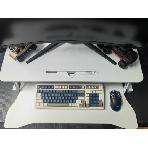 32 Inch Desk Converter, Height Adjustable Sit to Stand Riser, Laptop Workstation - Picture 11 of 14