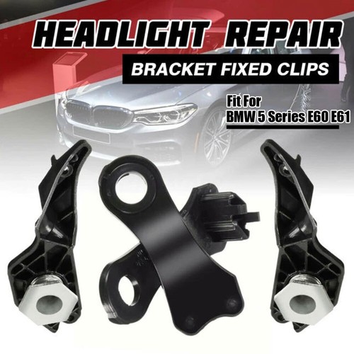 Left+Right Headlight Headlamp Brackets Repair Fit For BMW 5 SERIES E60 E61 Set - Picture 7 of 12
